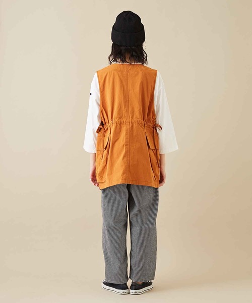 CUBE SUGAR（キューブシュガー）の「GENTIL(ジャンティ)ヒッコリールーズイージーパンツ（デニムパンツ・レディース・ネイビー/ブラック・M）」の8枚目の写真