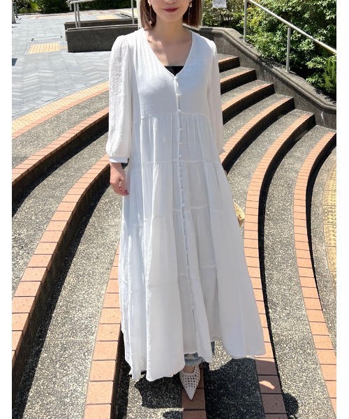 定価4.2万 未使用 トゥービーシック バルーンスリーブ ティアードワンピース 未使用✨TO BE CHICバルーンスリーブ ティアードワンピース