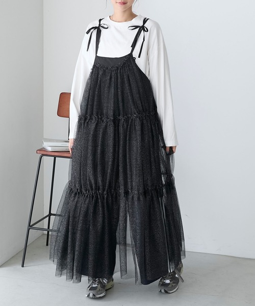 【美品】デイジーリンフォクシー 切り替えワンピース ドレス ティアード チュール 美品】デイジーリンフォクシー 切り替えワンピース ドレス
