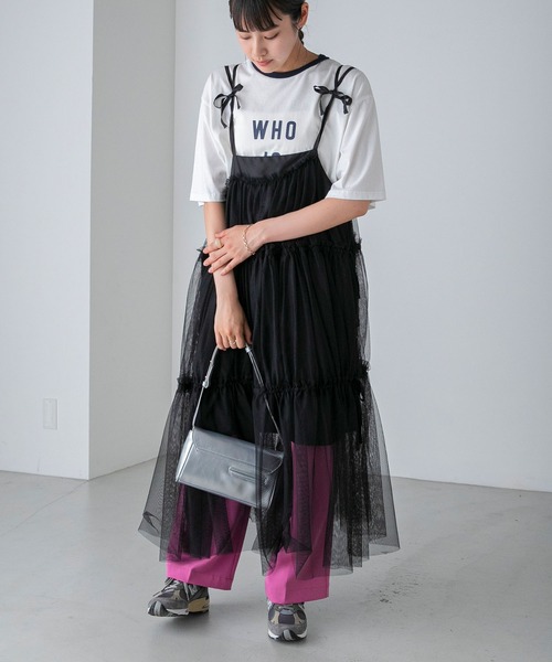 forksy.（フォルクシー）の「【forksy.】チュールボリュームティアードワンピース（ワンピース・レディース・アイボリー/ブルーグレー/ブラック/ラベンダー/オフホワイト/ブラック系1/ピンク/ミント・FREE）」の16枚目の写真