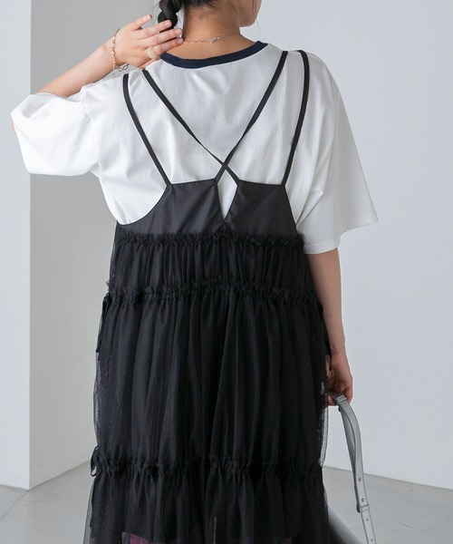 forksy.（フォルクシー）の「【forksy.】チュールボリュームティアードワンピース（ワンピース・レディース・アイボリー/ブルーグレー/ブラック/ラベンダー/オフホワイト/ブラック系1/ピンク/ミント・FREE）」の15枚目の写真