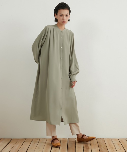 ANAYI - meixiaoANAYI ロングニットカーディガン×シャツワンピース セール】On One's Own 長袖シャツワンピース羽織りロング