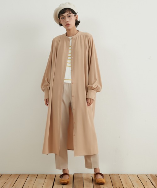 新品 Plage リネン シャツワンピース ロング 長袖 羽織り ブラウン ri-top-0569-c-main2.jpg