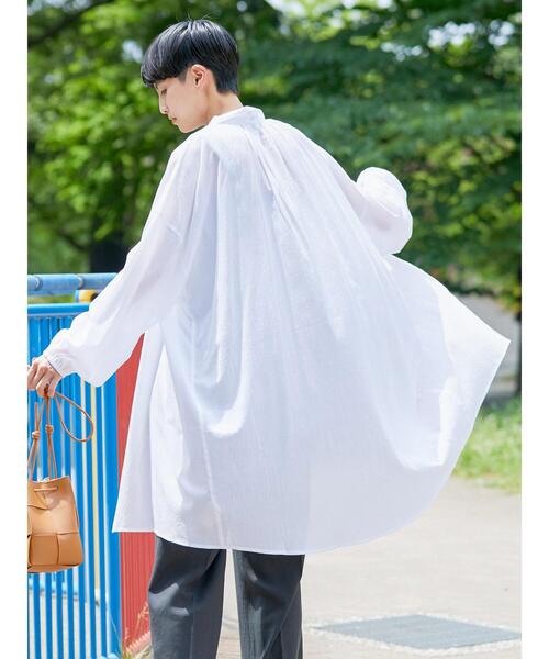 AMERICAN HOLIC（アメリカンホリック）の「シアービッグシルエットシャツチュニック（シャツ/ブラウス・レディース・チャコールグレー/オフホワイト・M/L）」の9枚目の写真