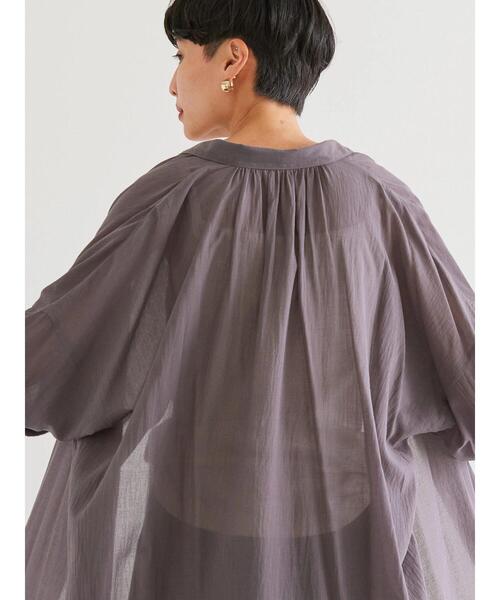 AMERICAN HOLIC（アメリカンホリック）の「シアービッグシルエットシャツチュニック（シャツ/ブラウス・レディース・チャコールグレー/オフホワイト・M/L）」の17枚目の写真