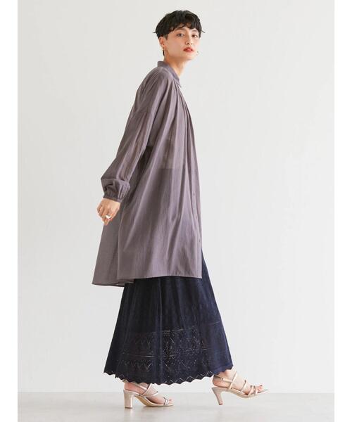 AMERICAN HOLIC（アメリカンホリック）の「シアービッグシルエットシャツチュニック（シャツ/ブラウス・レディース・チャコールグレー/オフホワイト・M/L）」の19枚目の写真