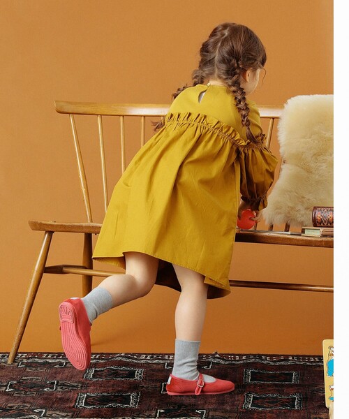 120㎝　フリルワンピース 十字架レースフリルハートクロスベルトセーラーワンピース