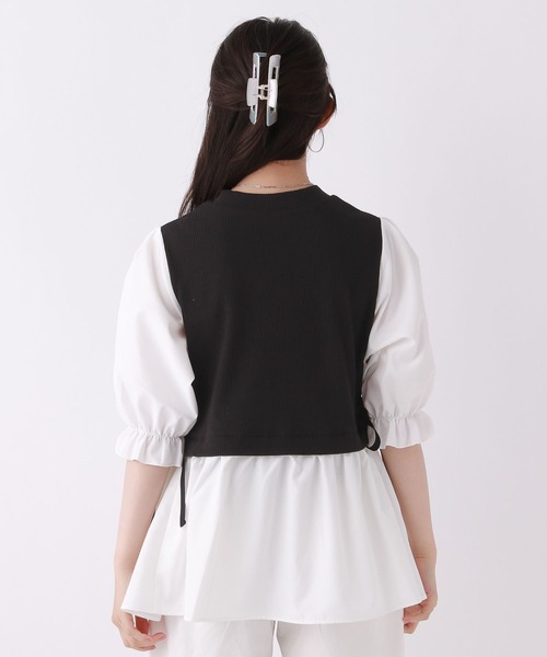 repipi armario（レピピ アルマリオ）の「プチハイドッキングブラウス（シャツ/ブラウス・キッズ・ブラック/ブルー/ベージュ・SMALL/MEDIUM/LARGE）」の6枚目の写真