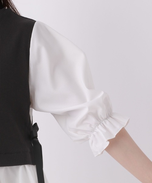 repipi armario（レピピ アルマリオ）の「プチハイドッキングブラウス（シャツ/ブラウス・キッズ・ブラック/ブルー/ベージュ・SMALL/MEDIUM/LARGE）」の8枚目の写真