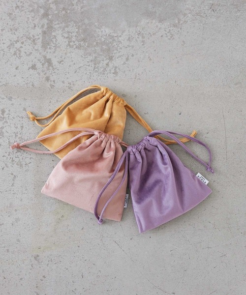 EFOLE(エフォル)の「Velor mini drawstrings / ベロア ミニ 巾着(ハンドバッグ・レディース・ピンク/ラベンダー/イエロー・FREE)」の9枚目の写真
