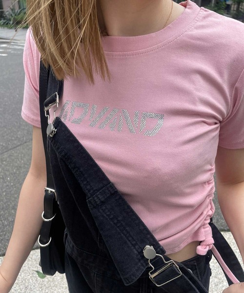 SPIGA（スピーガ）の「ﾗｲﾝｽﾄｰﾝﾛｺﾞTｼｬﾂ（Tシャツ/カットソー・レディース・ホワイト/ベージュ/ブラック/グレー/ピンク・FREE）」の5枚目の写真