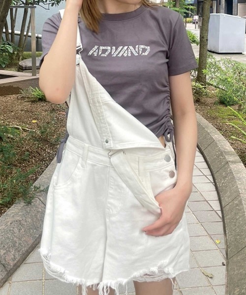 SPIGA（スピーガ）の「ﾗｲﾝｽﾄｰﾝﾛｺﾞTｼｬﾂ（Tシャツ/カットソー・レディース・ホワイト/ベージュ/ブラック/グレー/ピンク・FREE）」の12枚目の写真