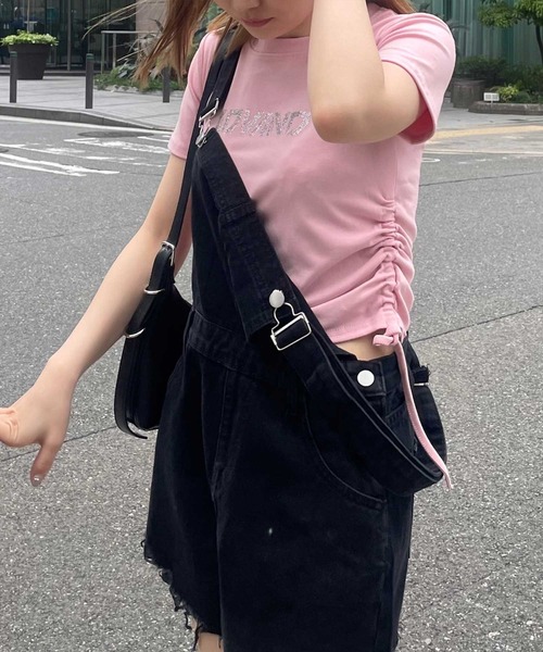 SPIGA（スピーガ）の「ﾗｲﾝｽﾄｰﾝﾛｺﾞTｼｬﾂ（Tシャツ/カットソー・レディース・ホワイト/ベージュ/ブラック/グレー/ピンク・FREE）」の14枚目の写真