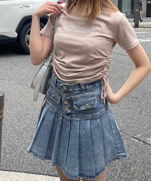 SPIGA（スピーガ）の「ﾗｲﾝｽﾄｰﾝﾛｺﾞTｼｬﾂ（Tシャツ/カットソー・レディース・ホワイト/ベージュ/ブラック/グレー/ピンク・FREE）」の10枚目の写真