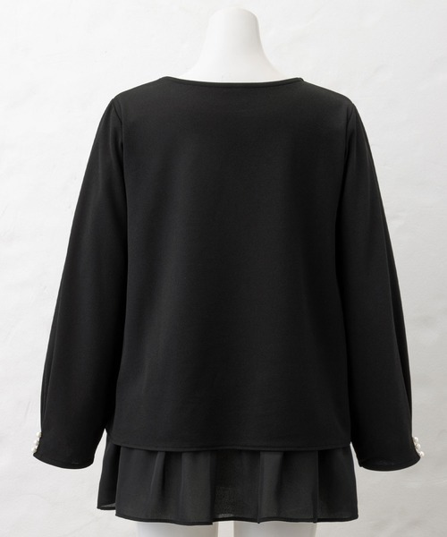 alotta(アロッタ)の「シフォンレイヤードブラウス(シャツ/ブラウス・レディース・ブラック/ホワイト・M/L/LL/3L)」の10枚目の写真