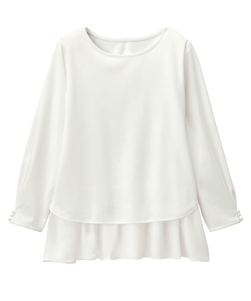 alotta(アロッタ)の「シフォンレイヤードブラウス(シャツ/ブラウス・レディース・ブラック/ホワイト・M/L/LL/3L)」の14枚目の写真