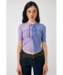 MOUSSY | ASYMMETRIC COLOR LACE UP トップス(Tシャツ/カットソー)