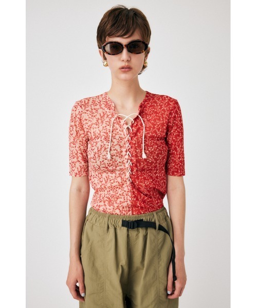 MOUSSY（マウジー）の「ASYMMETRIC COLOR LACE UP トップス（T