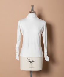【全10色展開】 袖ギャザー テンセルタートル