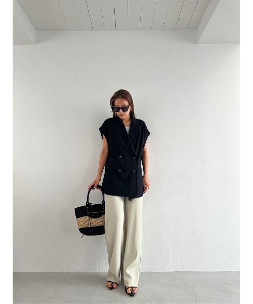 TRUNC（トランクエイティーエイト）の「Sleeveless Double Jacket（テーラードジャケット・レディース・ブラック・FREE）」の2枚目の写真