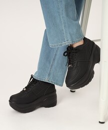 厚底ソールレースアップ スニーカー