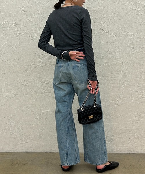 LOUNGEDRESS（ラウンジドレス）の「BASICテレコロンT（Tシャツ/カットソー・レディース・オフホワイト/チャコールグレー/ブラック/ベージュ・FREE）」の17枚目の写真