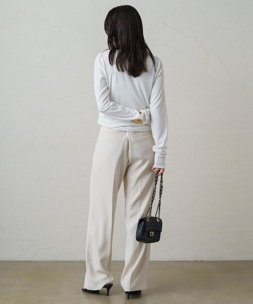 LOUNGEDRESS（ラウンジドレス）の「BASICテレコロンT（Tシャツ/カットソー・レディース・オフホワイト/チャコールグレー/ブラック/ベージュ・FREE）」の16枚目の写真