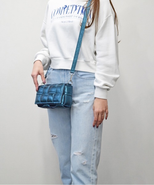 andrea cardone（アンドレアカルドネ）の「【ANDREA CARDONE】イントレチャートレザーショルダーバッグ(Q36463)（ショルダーバッグ・レディース・ブラック/グリーン/アイボリー/グリーン系その他/ダークグリーン/シルバー・ALL）」の13枚目の写真