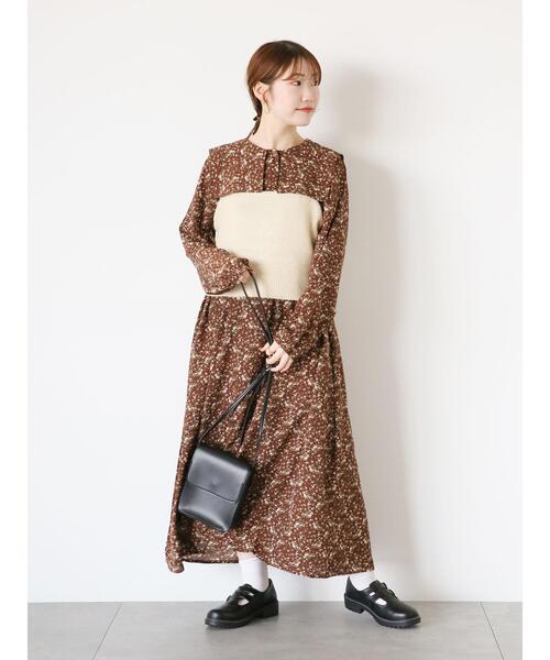 ehka sopo（エヘカソポ）の「ニットビスチェ（ベスト・レディース・ベージュ/キナリ/ブラック・F）」の5枚目の写真