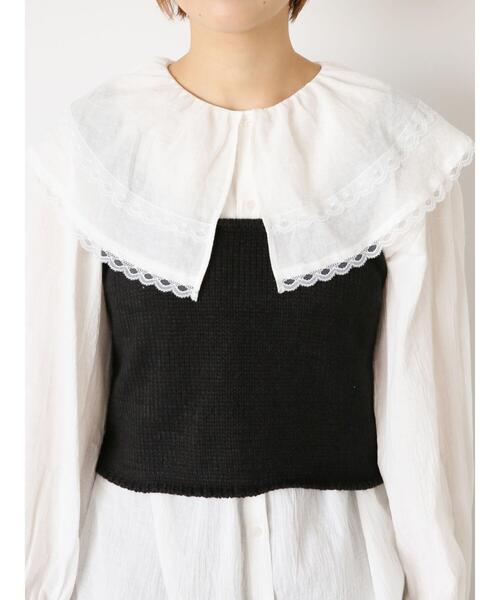 ehka sopo（エヘカソポ）の「ニットビスチェ（ベスト・レディース・ベージュ/キナリ/ブラック・F）」の10枚目の写真