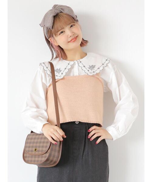 ehka sopo（エヘカソポ）の「ニットビスチェ（ベスト・レディース・ベージュ/キナリ/ブラック・F）」の11枚目の写真