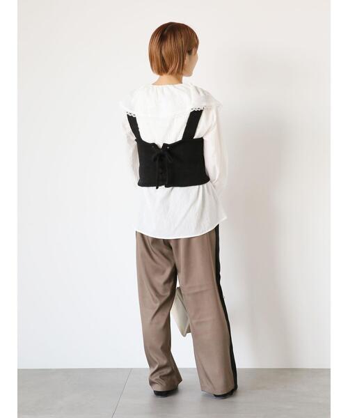 ehka sopo（エヘカソポ）の「ニットビスチェ（ベスト・レディース・ベージュ/キナリ/ブラック・F）」の13枚目の写真