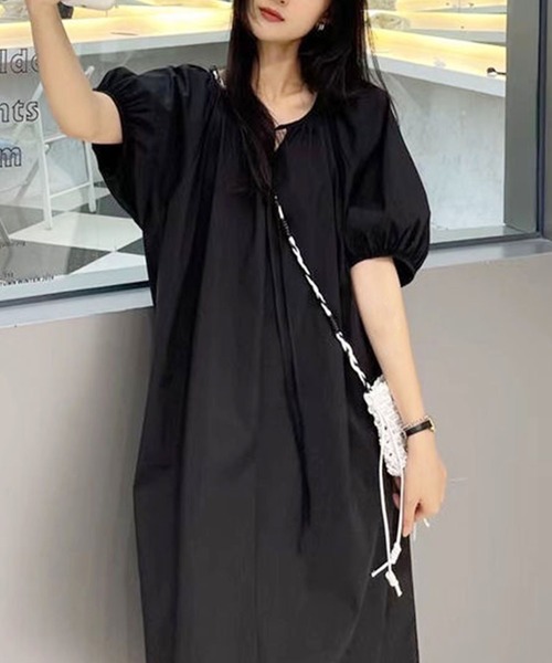 Dewlily(デューリリー)の「ラウンドネックワンピース(ワンピース・レディース・ブラック/グリーン・FREE)」の11枚目の写真