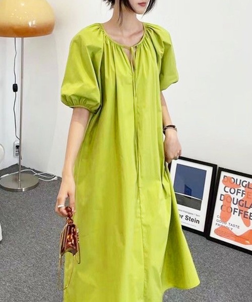 Dewlily(デューリリー)の「ラウンドネックワンピース(ワンピース・レディース・ブラック/グリーン・FREE)」の12枚目の写真