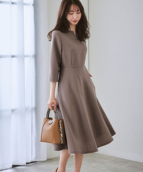 7days Life Styling(セブンデイズライフスタイリング)の「ゴールドパーツ使いウエスト切替フレアワンピース(ワンピース・レディース・チェック/モカ/ネイビー・LL/S/L/M)」の7枚目の写真