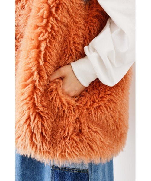 RODEO CROWNS WIDE BOWL(ロデオクラウンズワイドボウル)の「カラーフォーファーベスト(ベスト・レディース・ライトグリーン/オレンジ・FREE)」の12枚目の写真