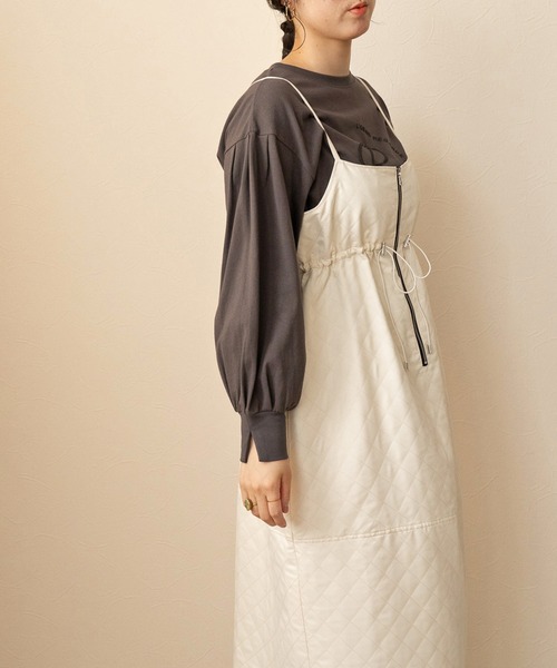 LHELBIE(レルビエ)の「キルトジャガードキャミワンピース(ワンピース・レディース・ブラック/アイボリー/キャメル・M)」の16枚目の写真