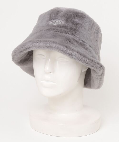 CONVERSE（コンバース）の「CONVERSE（コンバース）ブランドワンポイントロゴ刺繍フェイクファーバケットハット/無地/ヒョウ柄レオパード（ハット・レディース・ブラック/アイボリー/ホワイト系その他/レオパード/グレー/オフホワイト/ホワイト系その他2/パープル・FREE）」の21枚目の写真