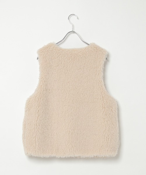 LBC(エルビーシー)の「ボアファーベスト(ベスト・レディース・オフホワイト/ブラウン・L/M)」の5枚目の写真