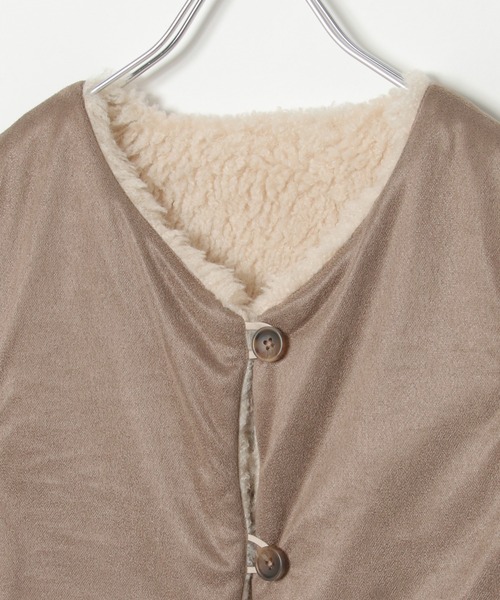 LBC(エルビーシー)の「ボアファーベスト(ベスト・レディース・オフホワイト/ブラウン・L/M)」の11枚目の写真