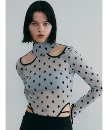 SORIN トップス Flocky Tulle Off-shoulder Bodysuit（カットソー/Tシャツ