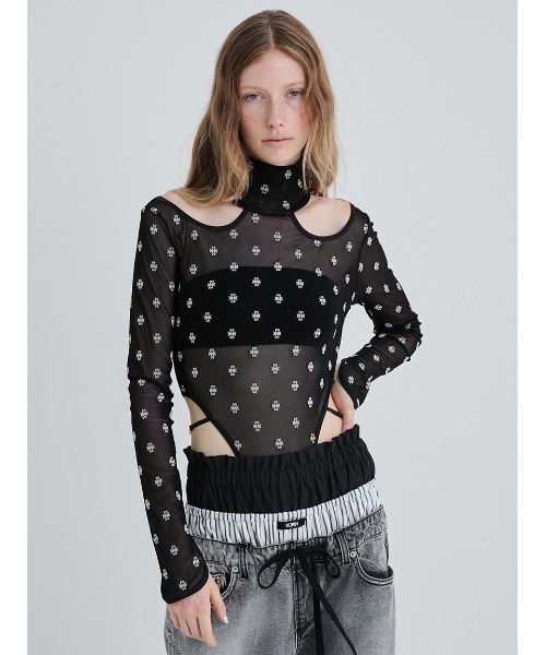 Sorin ボディースーツ　ボディスーツ V Neck Sheer Bodysuit/Vネックシアーボディスーツ（カットソー
