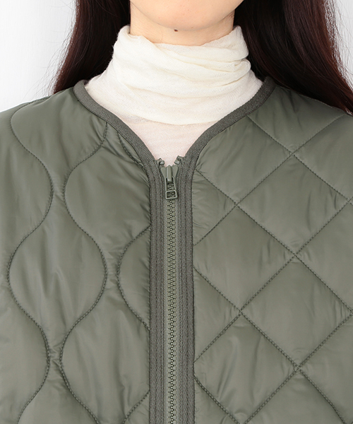 Ray BEAMS（レイビームス）の「■RBS / キルト切り替え ロングコート（ナイロンジャケット・レディース・オフホワイト/オリーブ・0/1）」の12枚目の写真