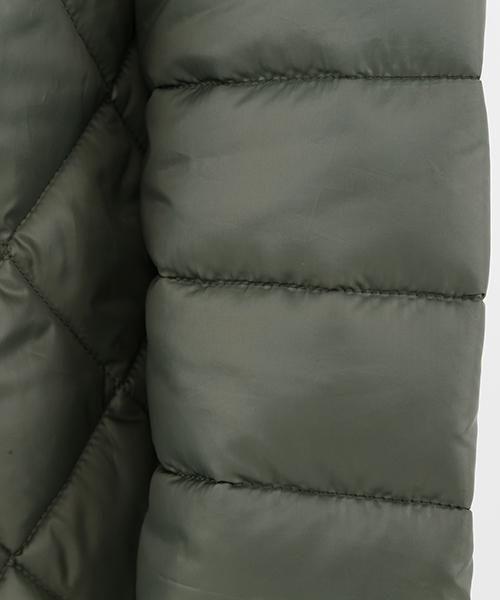 Ray BEAMS（レイビームス）の「■RBS / キルト切り替え ロングコート（ナイロンジャケット・レディース・オフホワイト/オリーブ・0/1）」の10枚目の写真