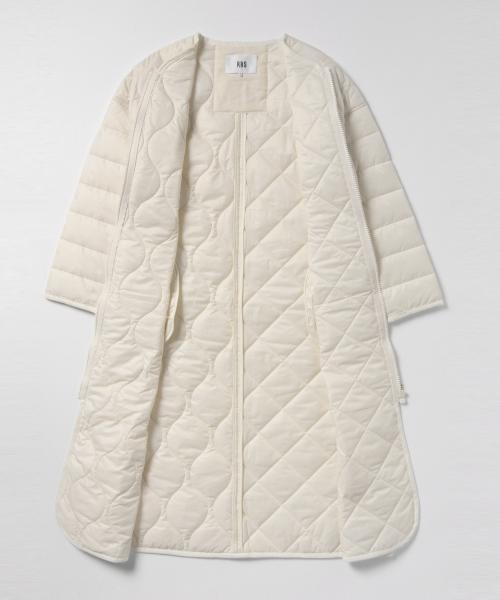 Ray BEAMS（レイビームス）の「■RBS / キルト切り替え ロングコート（ナイロンジャケット・レディース・オフホワイト/オリーブ・0/1）」の19枚目の写真