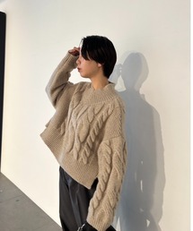 emmi atelier　ポンチョ風ケーブルニット SALE／30%OFF】emmi 【emmi atelier】ポンチョ風ケーブルニット