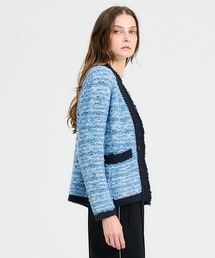 ESTNATION ツイード風ニットノーカラーショートジャケット ESTNATION（エストネーション）の「ESTNATION ツイード風ニット