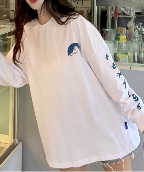 Burner(バーナー)の「【BURNER Recommend Select】袖プリント スウェット ロンT oku-tops-665422843625-20 Y(スウェット・レディース・ブラック/ホワイト/グレー・L/XL)」の12枚目の写真
