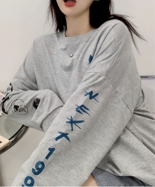 Burner(バーナー)の「【BURNER Recommend Select】袖プリント スウェット ロンT oku-tops-665422843625-20 Y(スウェット・レディース・ブラック/ホワイト/グレー・L/XL)」の20枚目の写真