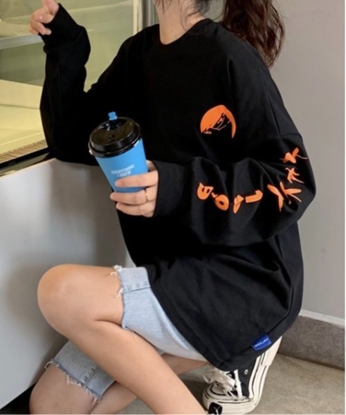Burner(バーナー)の「【BURNER Recommend Select】袖プリント スウェット ロンT oku-tops-665422843625-20 Y(スウェット・レディース・ブラック/ホワイト/グレー・L/XL)」の19枚目の写真